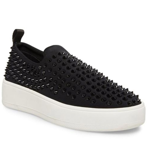 Black Slip On Black Studs Sneakers - Picture 4 of 7